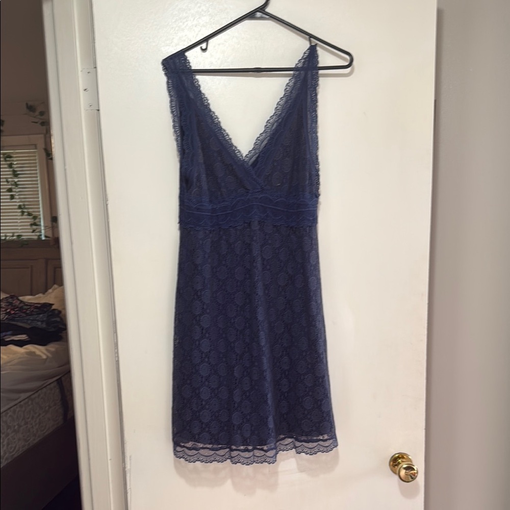 Pinky Blue Lace Midi Dress